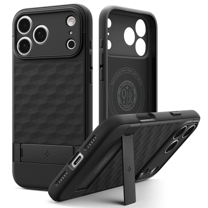 Husa pentru iPhone 18 Pro / iPhone 17 Pro - Spigen Caseology Parallax "S" MagSafe (ACS09964) - Matte Black