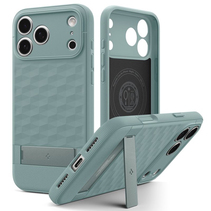 Husa pentru iPhone 18 Pro / iPhone 17 Pro - Spigen Caseology Parallax "S" MagSafe (ACS09965) - Sage Green