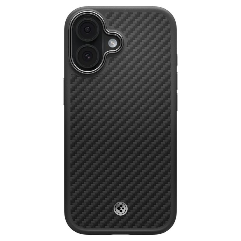 Husa pentru iPhone 17 - Spigen Enzo Aramid "T" MagSafe (ACS09989) - Black / Silver