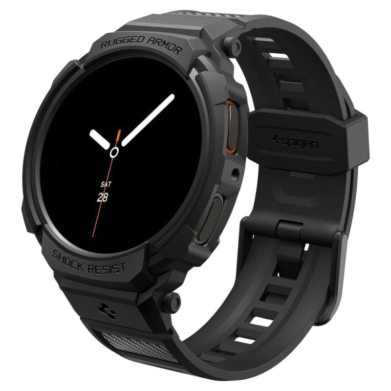 Husa pentru Samsung Galaxy Watch8 44mm / Watch9 44mm + Curea - Spigen Rugged Armor Pro (ACS10007) - Black