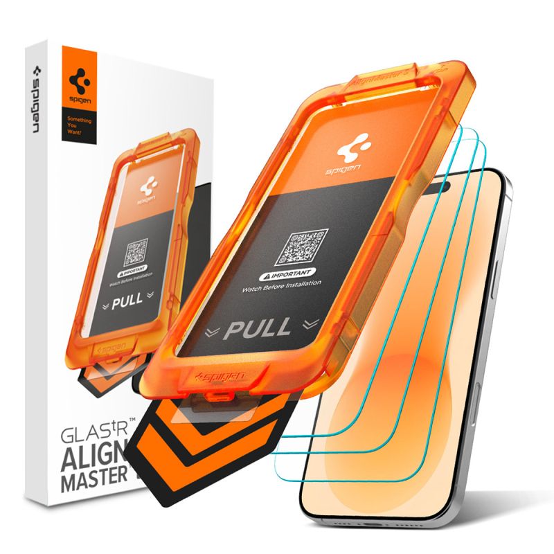 Folie pentru iPhone 18 Pro Max / iPhone 17 Pro Max (set 3) - Spigen Glas.TR Align Master Slim (AGL10099) - Clear
