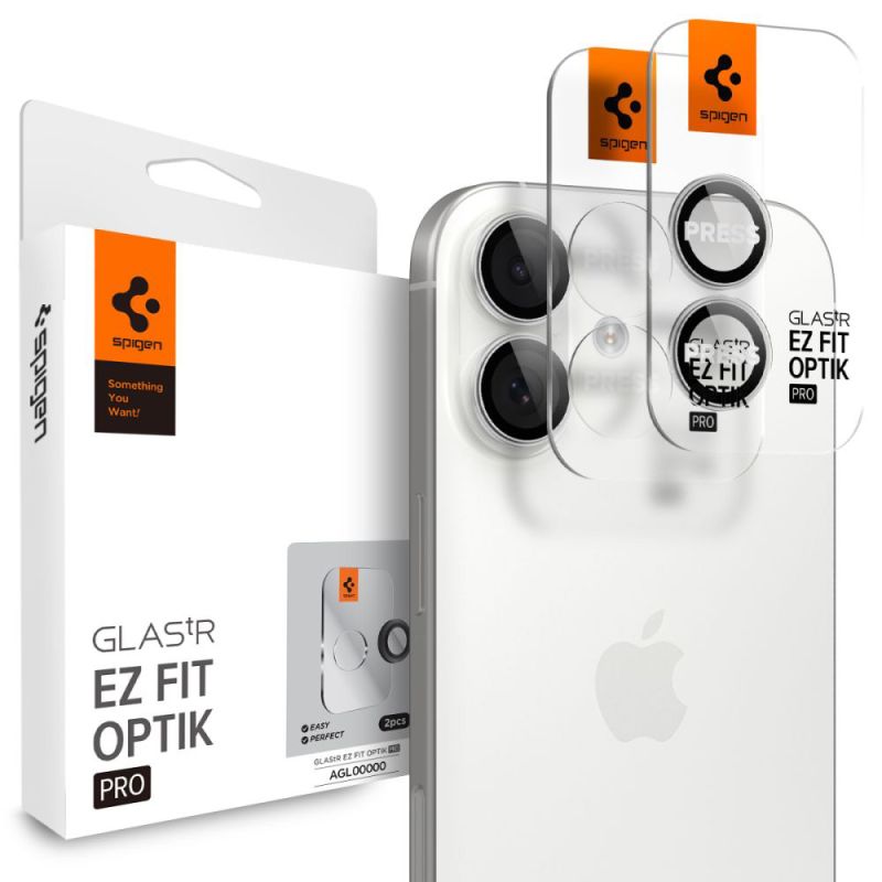 Folie Camera pentru iPhone 17 / iPhone 16 Plus / iPhone 16 (set 2) - Spigen Glas.tR Optik EZ Fit Pro (AGL10126) - Silver