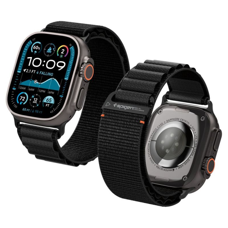 Curea pentru Apple Watch 6/7/8/9/10/11/SE/SE 2/SE 3/ Ultra/Ultra 2/Ultra 3/Ultra 4 (44/45/46/49mm) - Spigen Watchband WBF1 (AMP10144) - Black