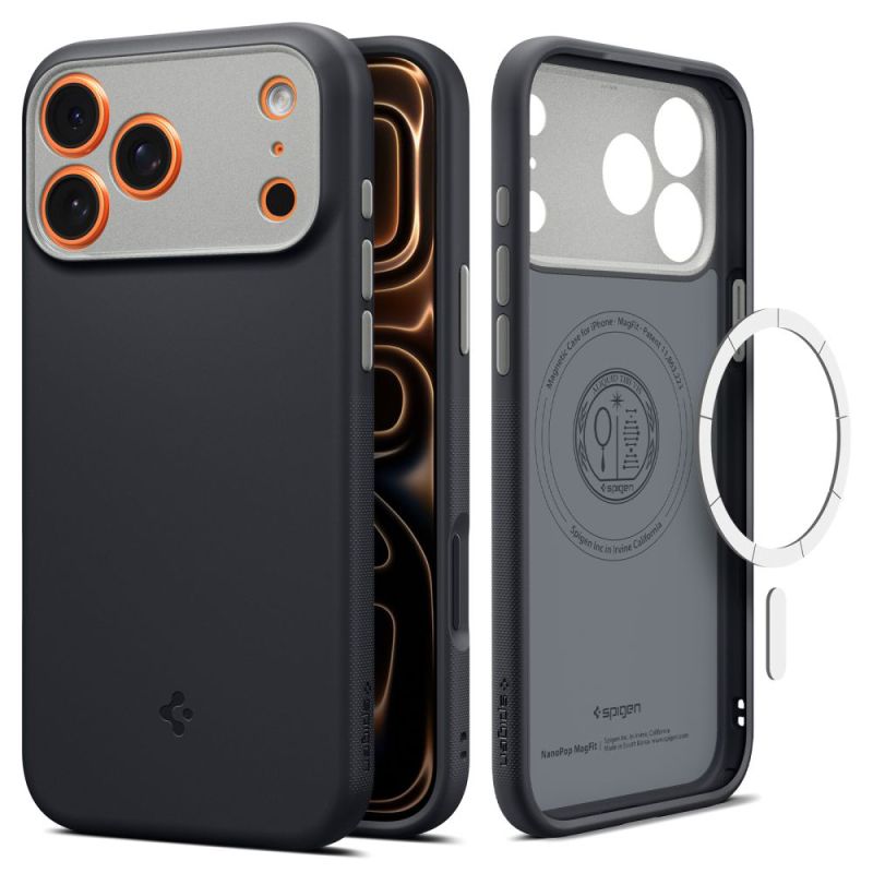 Husa pentru iPhone 17 Pro Max - Spigen Caseology Nano Pop MagSafe (ACS10262) - Black Sesame