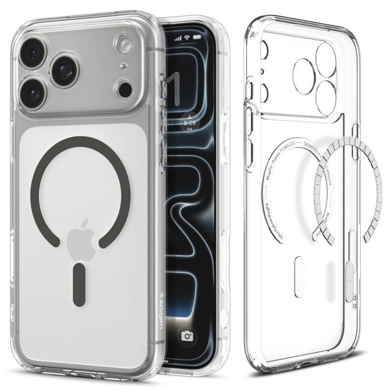 Husa pentru iPhone 17 Pro Max - Spigen Ultra Hybrid MagSafe (ACS10283) - Clear/Graphite