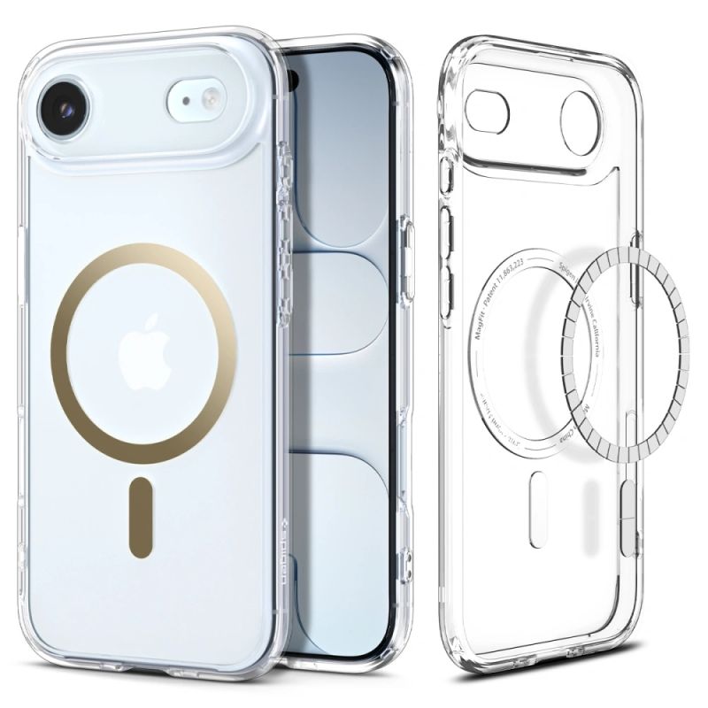Husa pentru iPhone 17 Air - Spigen Ultra Hybrid MagSafe (ACS10315) - Clear/Gold