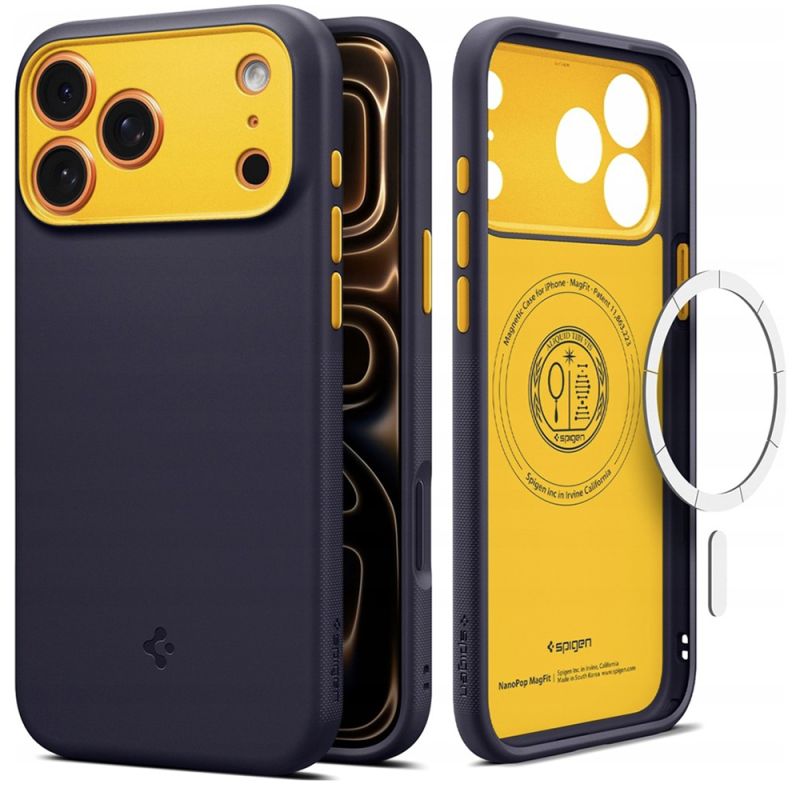 Husa pentru iPhone 17 Pro - Spigen Caseology Nano Pop MagSafe (ACS10326) - Blueberry Navy