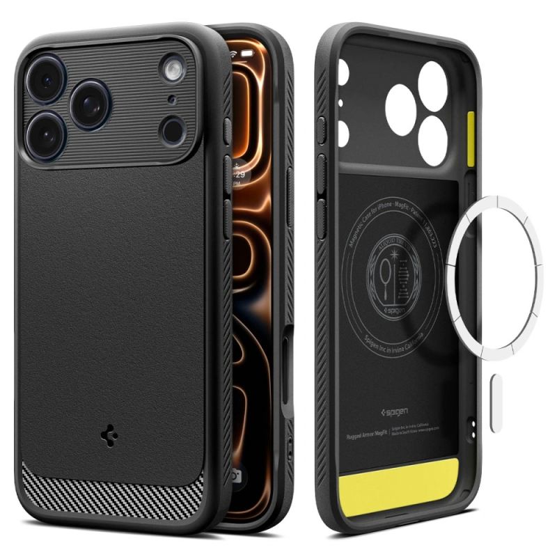 Husa pentru iPhone 17 Pro - Spigen Rugged Armor MagSafe (ACS10329) - Matte Black