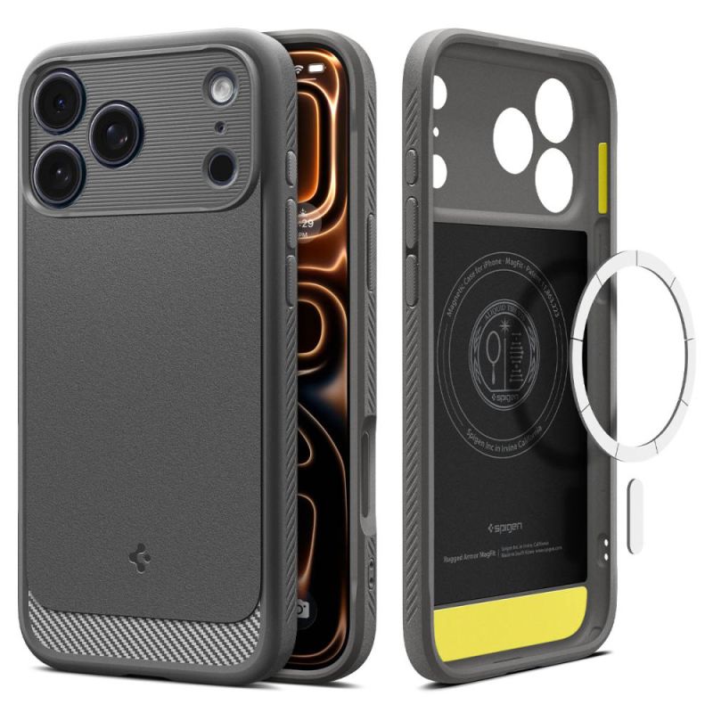 Husa pentru iPhone 17 Pro - Spigen Rugged Armor MagSafe (ACS10330) - Grey