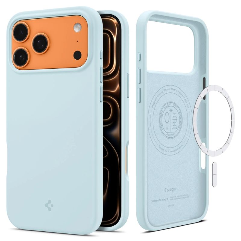 Husa pentru iPhone 17 Pro - Spigen Silicone Fit MagSafe (ACS10338) - Mute Blue