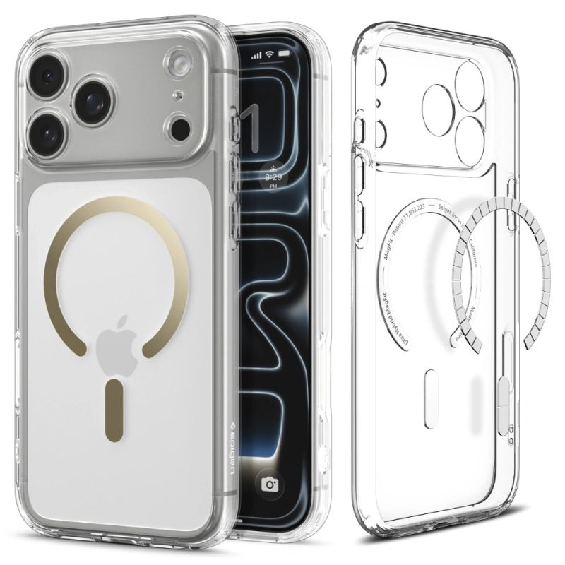 Husa pentru iPhone 17 Pro - Spigen Ultra Hybrid MagSafe (ACS10348) - Clear/Gold