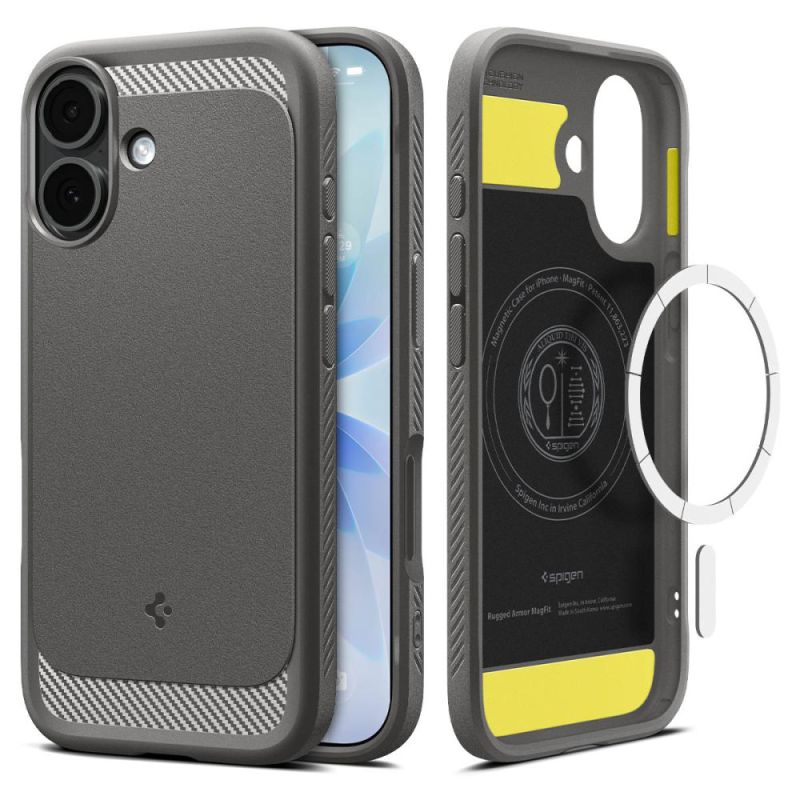 Husa pentru iPhone 17 - Spigen Rugged Armor MagSafe (ACS10368) - Grey