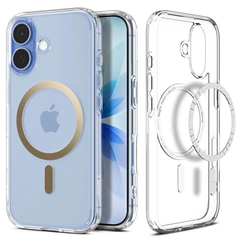 Husa pentru iPhone 17 - Spigen Ultra Hybrid MagSafe (ACS10382) - Clear/Gold