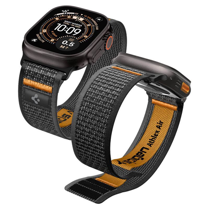 Curea pentru Apple Watch 6/7/8/9/10/11/SE/SE 2/SE 3/Ultra/Ultra 2/Ultra 3/Ultra 4 (44/45/46/49mm) - Spigen Athlex Air 2 (AMP10607) - Active Orange
