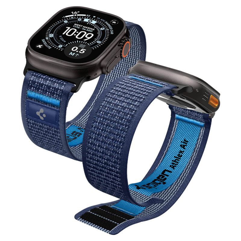 Curea pentru Apple Watch 6/7/8/9/10/11/SE/SE 2/SE 3/Ultra/Ultra 2/Ultra 3/Ultra 4 (44/45/46/49mm) - Spigen Athlex Air 2 (AMP10608) - Active Navy