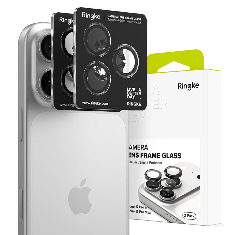 Folie Camera pentru iPhone 17 Pro / iPhone 17 Pro Max - Ringke Camera Lens Frame Glass - Black