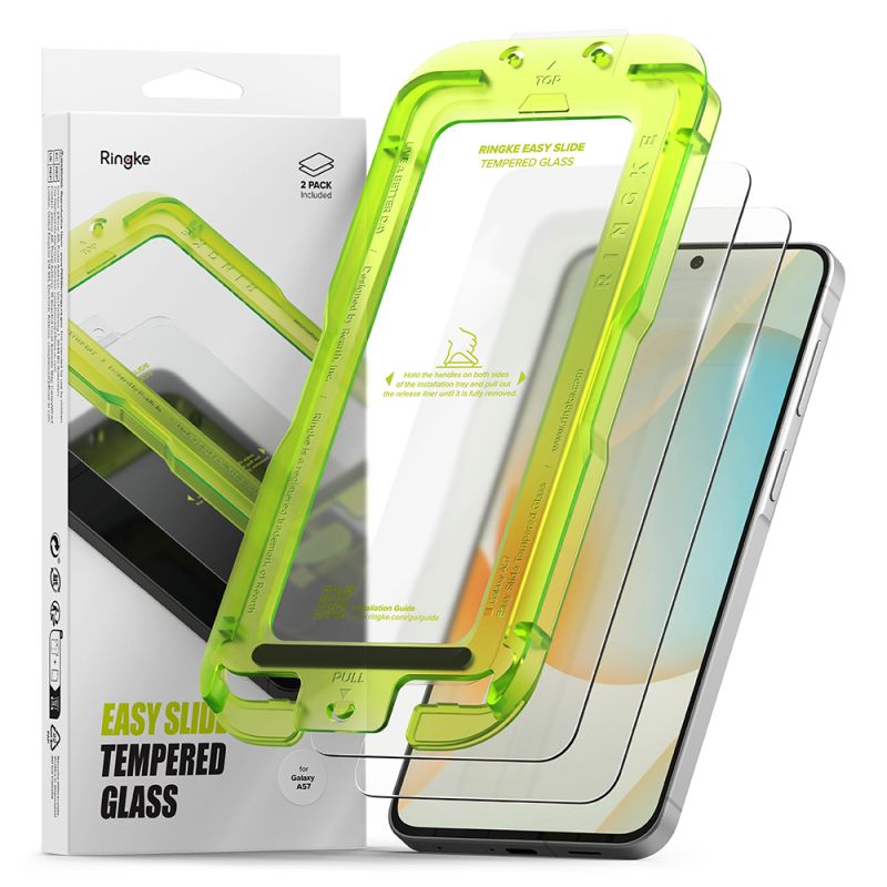 Folie pentru Samsung Galaxy A57 5G (set 2) - Ringke Easy Slide Tempered Glass - Clear
