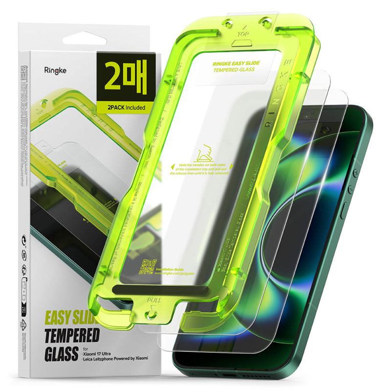 Folie pentru Xiaomi 17 Ultra (set 2) - Ringke Easy Slide Tempered Glass - Clear