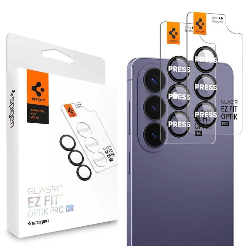 Folie Camera pentru Samsung Galaxy S26 Plus (set 2) - Spigen Glas.tR Optik EZ Fit Pro HD (AGL11088) - Black