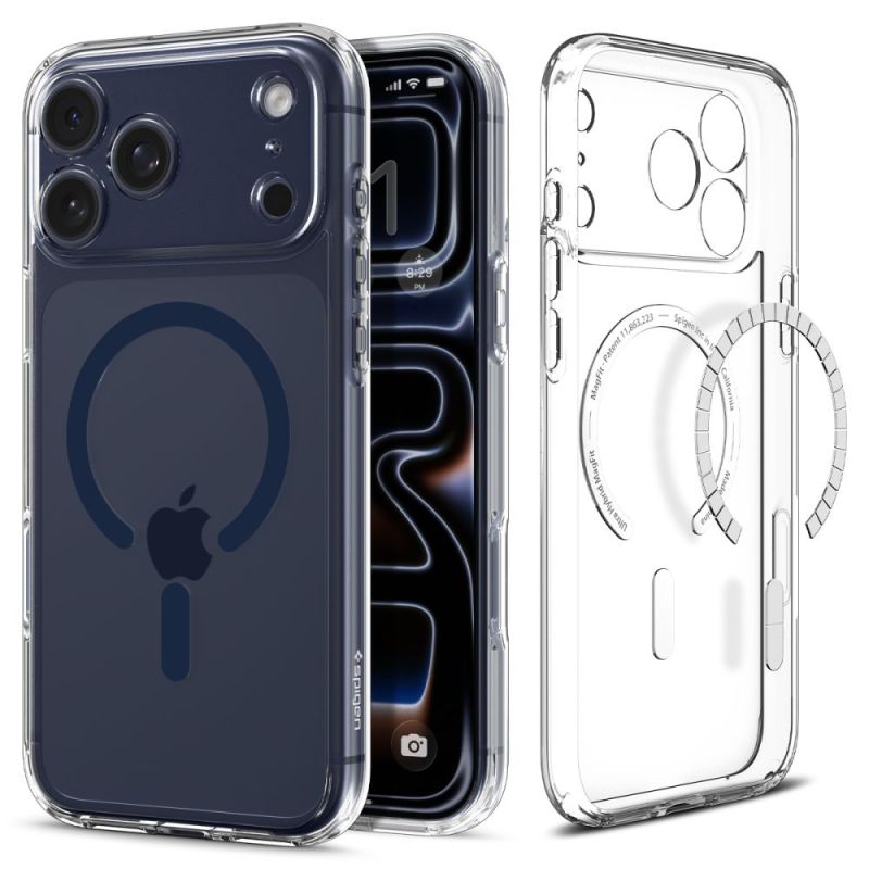Husa pentru iPhone 17 Pro - Spigen Ultra Hybrid MagSafe (ACS11111) - Clear / Deep Blue