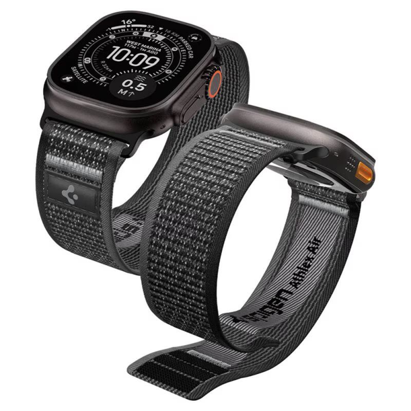 Curea pentru Apple Watch 6/7/8/9/10/11/SE/SE 2/SE 3/Ultra/Ultra 2/Ultra 3/Ultra 4 (44/45/46/49mm) - Spigen Athlex Air 2 (AMP11113) - Active Gray