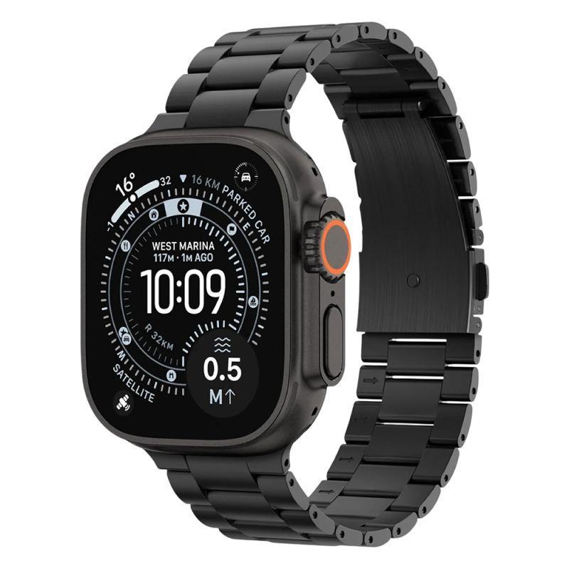 Curea pentru (AMP11577) Apple Watch 1/2/3/4/5/6/7/8/9/10/SE/SE 2/Ultra/Ultra 2/Ultra 3 (42/44/45/46/49mm) - Spigen Modern Fit - Titanium Black