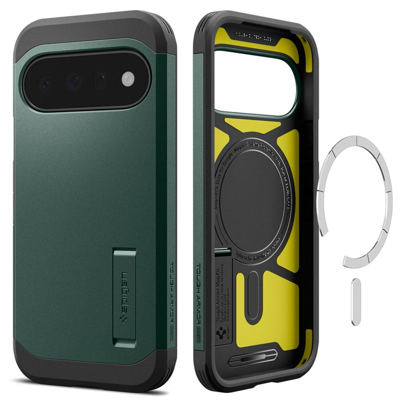 Husa pentru Google Pixel 11 - Spigen Tough Armor MagSafe (ACS11854) - Abyss Green