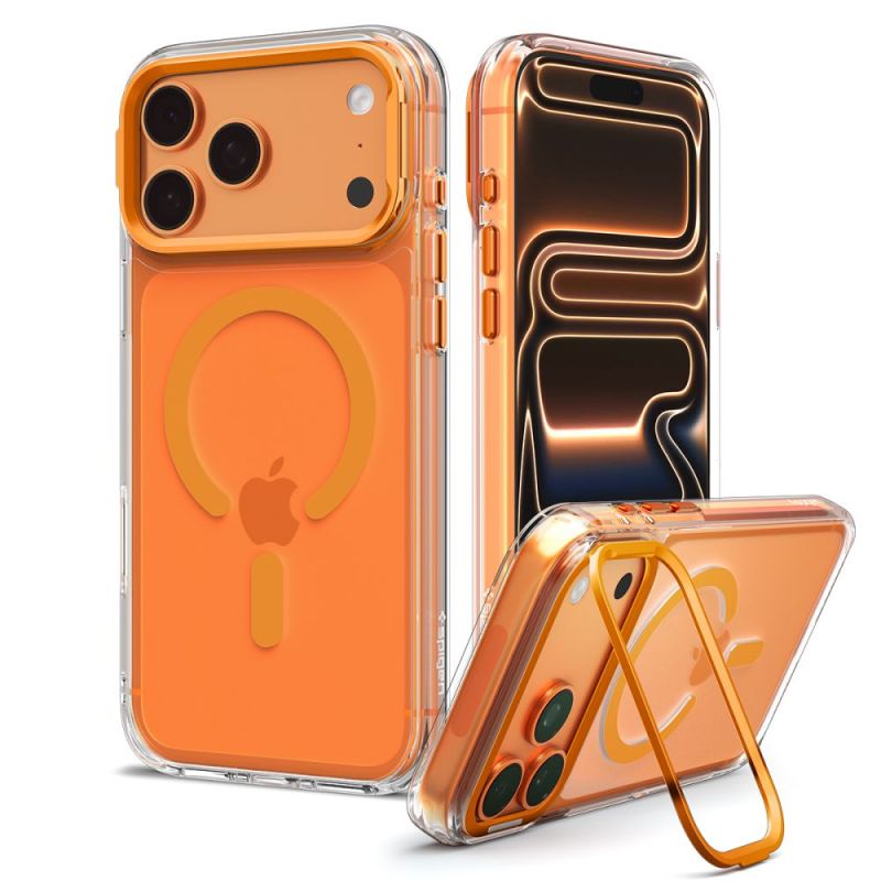 Husa pentru iPhone 18 Pro Max / iPhone 17 Pro Max - Spigen Ultra Hybrid Optik S MagSafe (ACS11910) - Clear / Orange