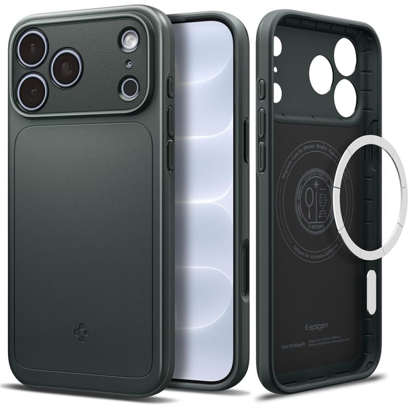 Husa pentru iPhone 18 Pro Max / iPhone 17 Pro Max - Spigen Thin Fit MagSafe (ACS12106) - Abyss Green