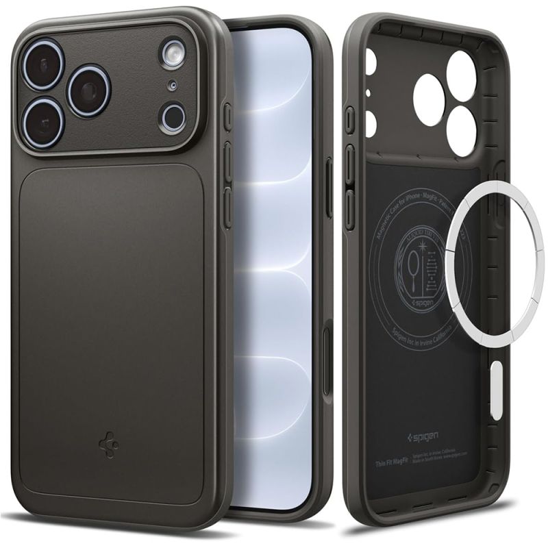 Husa pentru iPhone 18 Pro / iPhone 17 Pro - Spigen Thin Fit MagSafe (ACS12146) - Gunmetal