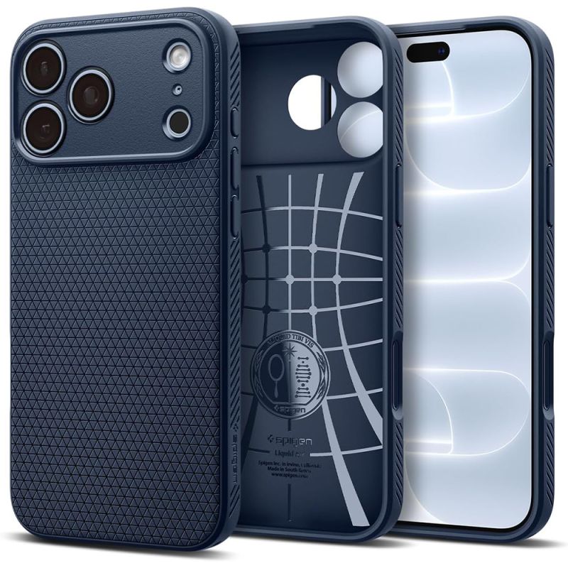 Husa pentru iPhone 18 Pro / iPhone 17 Pro - Spigen Liquid Air (ACS12150) - Navy Blue