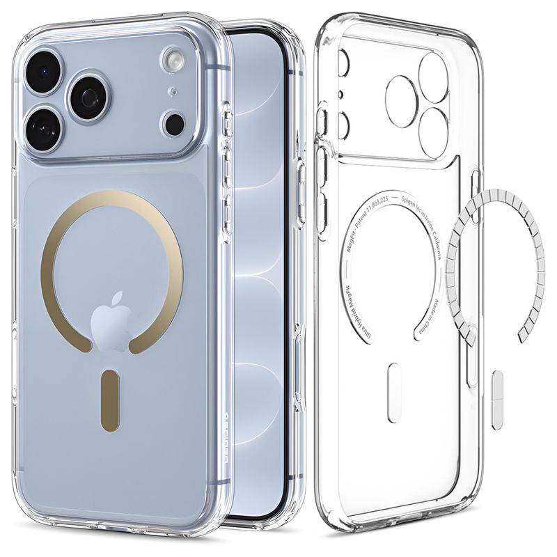 Husa pentru iPhone 18 Pro / iPhone 17 Pro - Spigen Ultra Hybrid MagSafe (ACS12157) - Clear / Gold