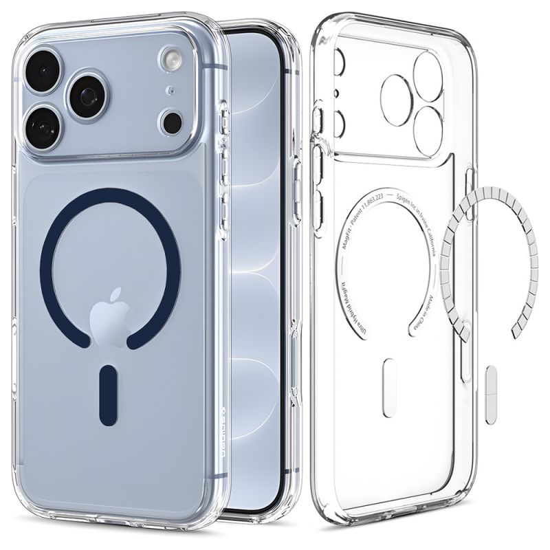 Husa pentru iPhone 18 Pro / iPhone 17 Pro - Spigen Ultra Hybrid MagSafe (ACS12158) - Clear / Deep Blue