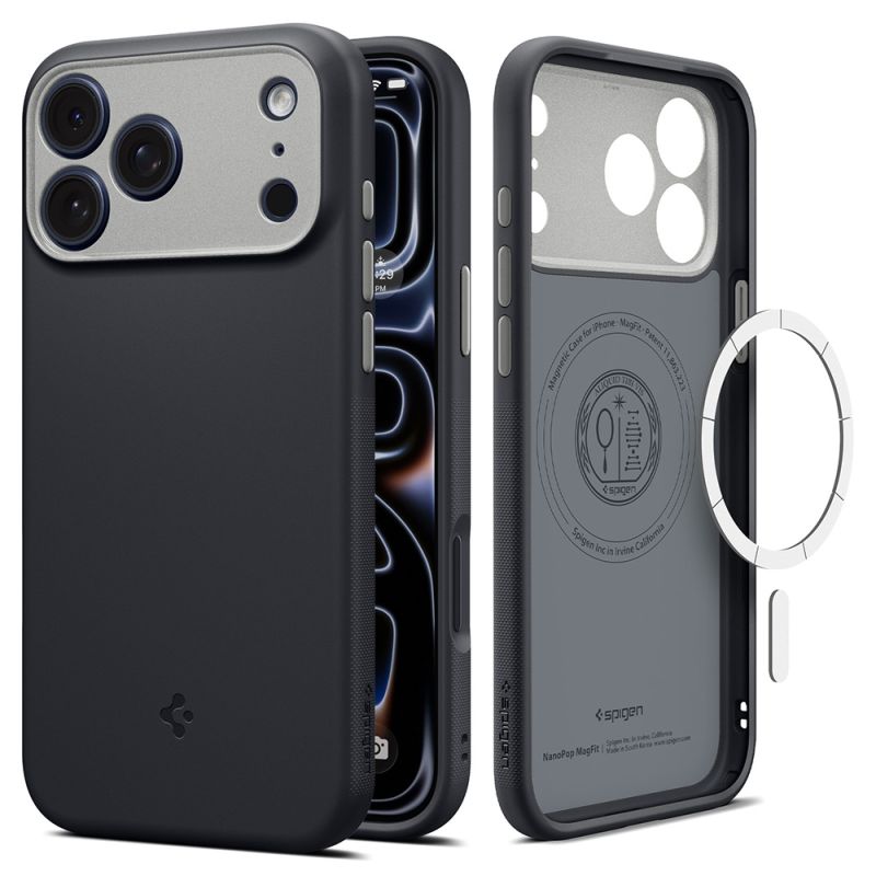 Husa pentru iPhone 18 Pro / iPhone 17 Pro - Spigen Caseology Nano Pop MagSafe (ACS12177) - Black Sesame