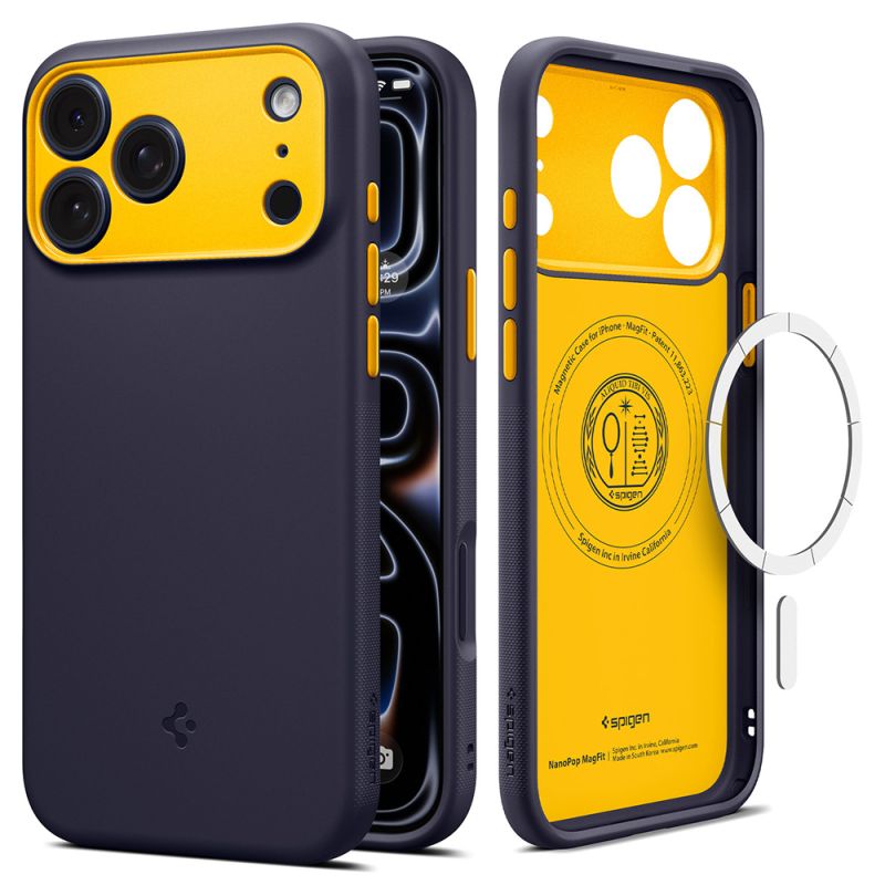 Husa pentru iPhone 18 Pro / iPhone 17 Pro - Spigen Caseology Nano Pop MagSafe (ACS12178) - Blueberry Navy