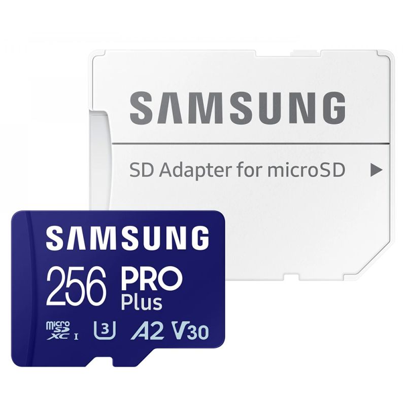 Card de Memorie, Adaptor SD, 256GB, UHS-I U3, 180MB/s - Samsung PRO Plus (MB-MD256SA/EU) - White