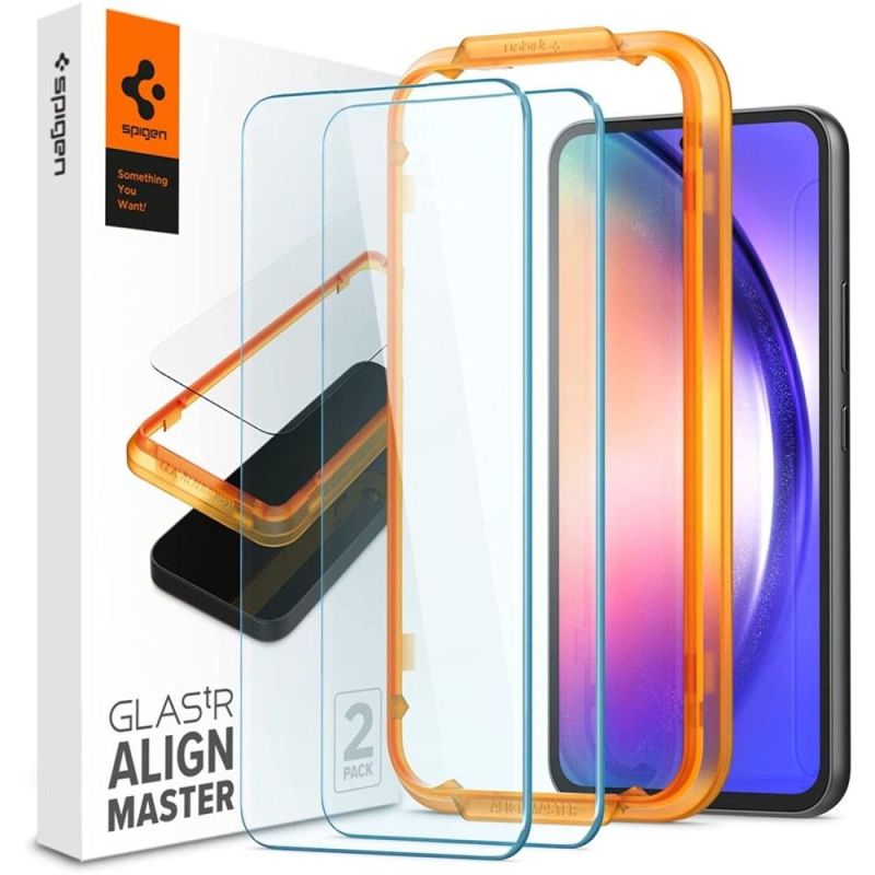Folie pentru Samsung Galaxy A54 (set 2) - Spigen Glas.tR Align Master (AGL05966) - Clear