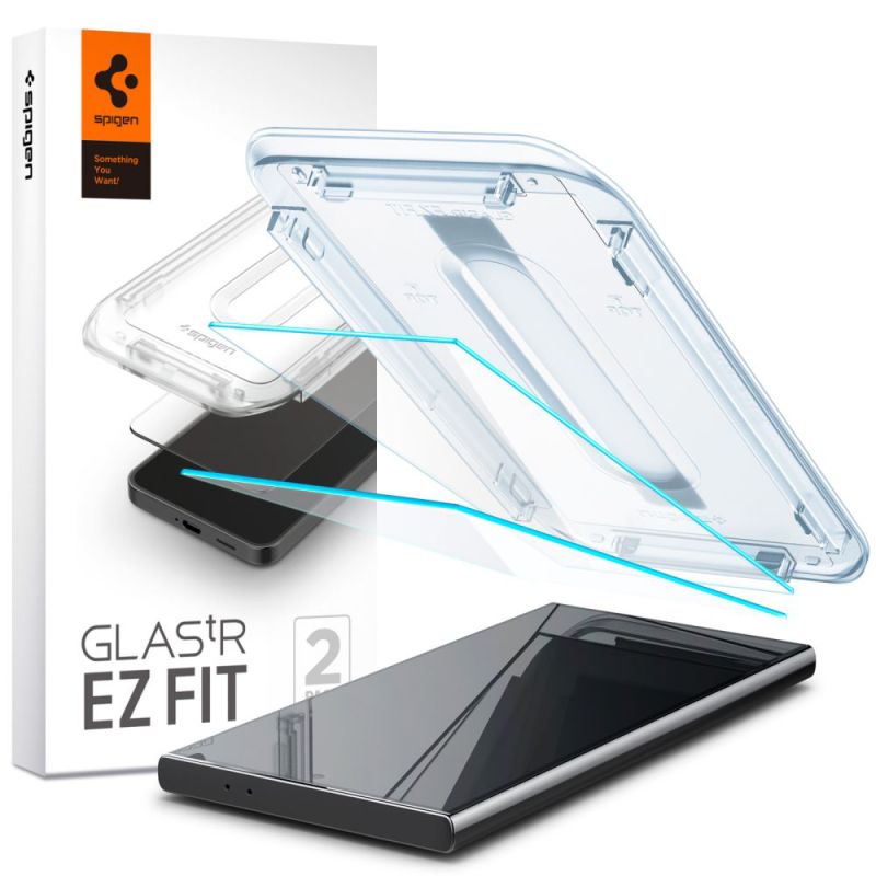 Folie pentru Samsung Galaxy S24 Ultra (set 2) - Spigen Glas.tR EZ FIT (AGL07495) - Clear