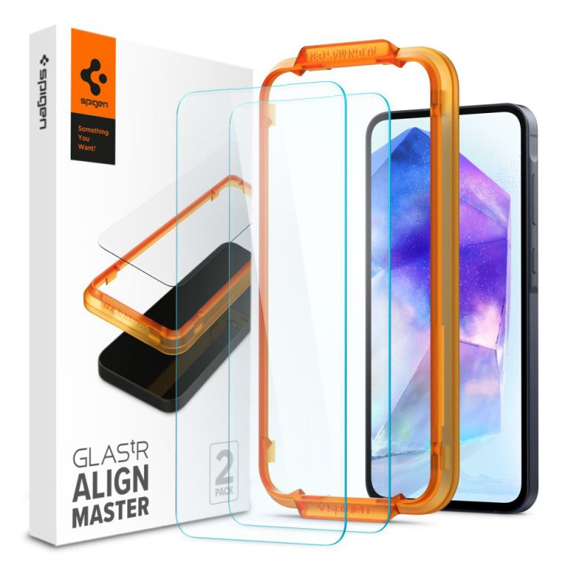 Folie pentru Samsung Galaxy A55 5G (set 2) - Spigen Glas.TR Align Master (AGL07775) - Clear
