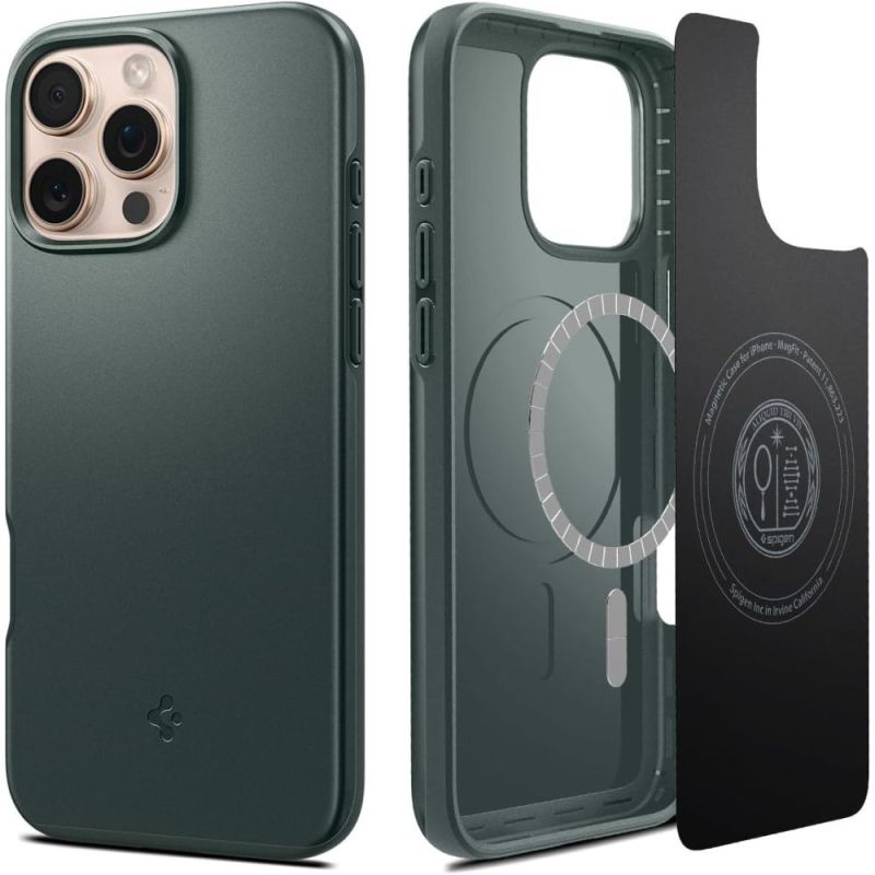 Husa pentru iPhone 16 Pro Max - Spigen Thin Fit MagSafe (ACS07981) - Abyss Green