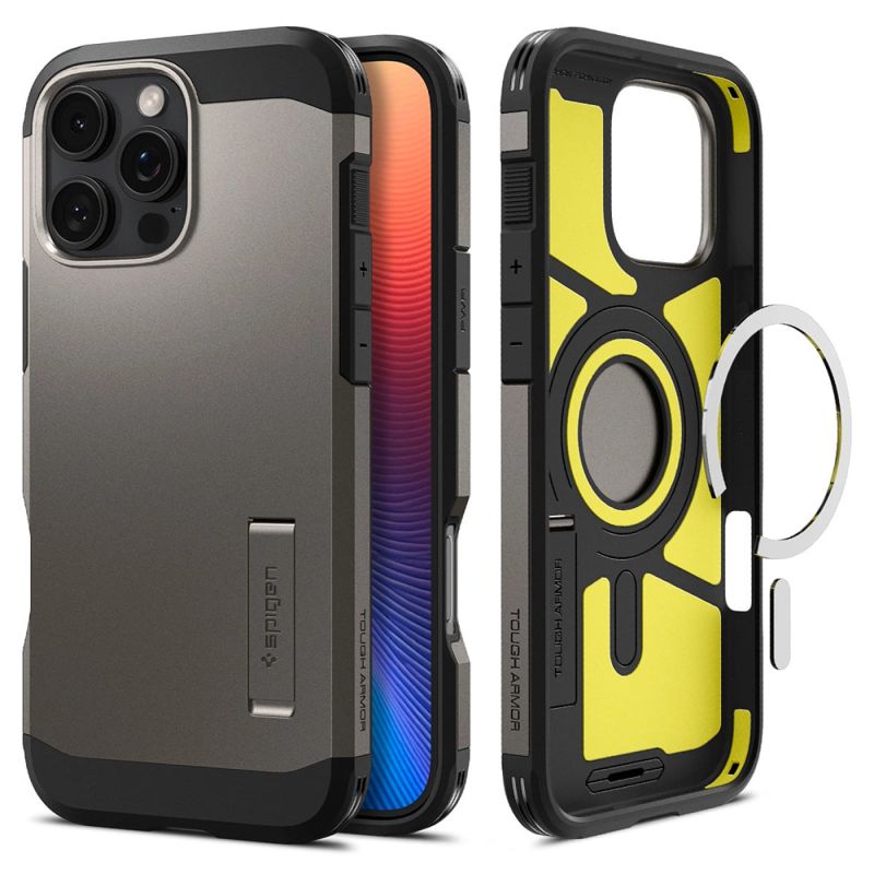 Husa pentru iPhone 16 Pro - Spigen Tough Armor MagSafe (ACS08145) - Gunmetal