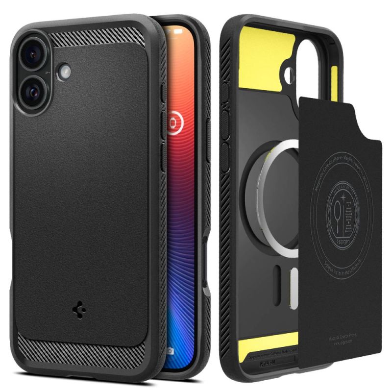 Husa pentru iPhone 16 - Spigen Rugged Armor MagSafe (ACS08214) - Black
