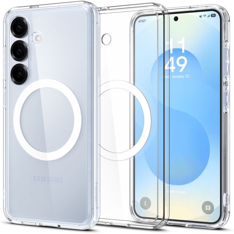 Husa pentru Samsung Galaxy S25 Plus - Spigen Ultra Hybrid MagSafe (ACS08981) - Clear / White