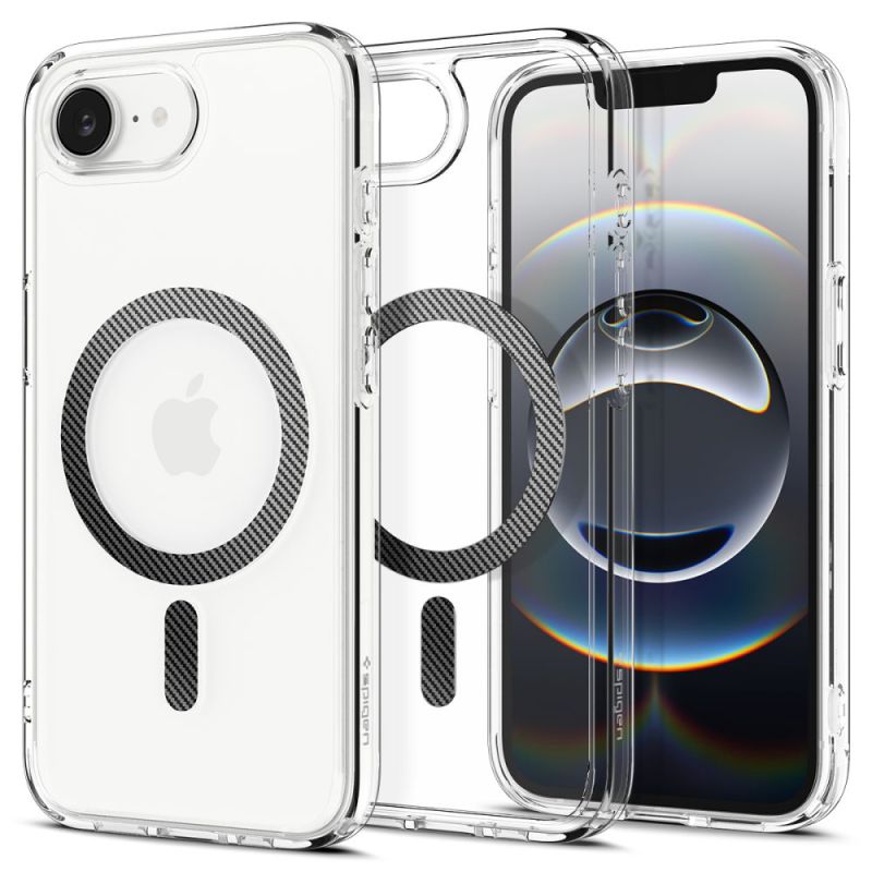 Husa pentru iPhone 16e / iPhone 17e - Spigen Ultra Hybrid MagSafe (ACS09140) - Carbon Fiber
