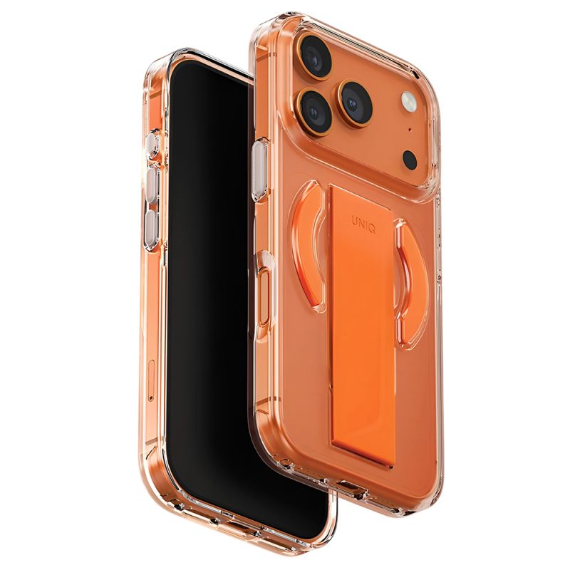 Husa pentru iPhone 17 Pro Max - UNIQ Heldro Air MagClick - Clear / Orange