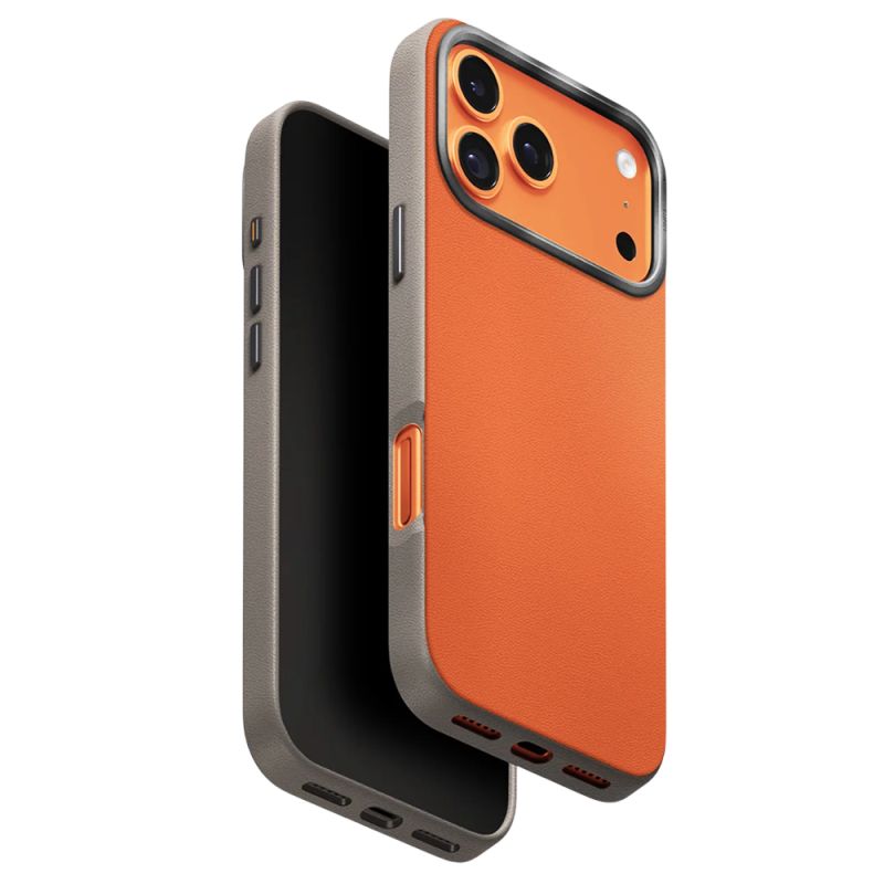 Husa pentru iPhone 17 Pro - UNIQ Lyden Leatherette - Orange / Beige